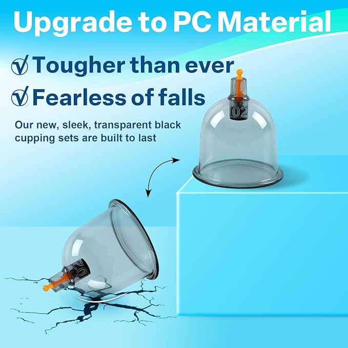 Cupping Kit, Cupping Therapy Sets Massage Back, Pain Relief, Physical Therapy, Chinese Muscle Cupping Tool with Pump & Vacuum Silicone Cups for Cellulite Reduction at Home