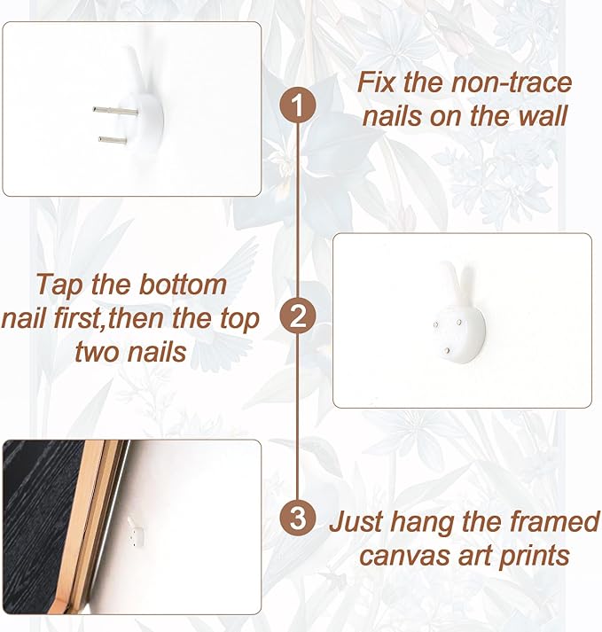 Aurlan Vintage Blue Birds and Botanical Framed Wall Art(16"x24"), 3PCS Classic Chinoiserie Audubon Bird Canvas Artwork, Large Abstract Watercolor Flowers Floral Home Decor for Bedroom Living Room