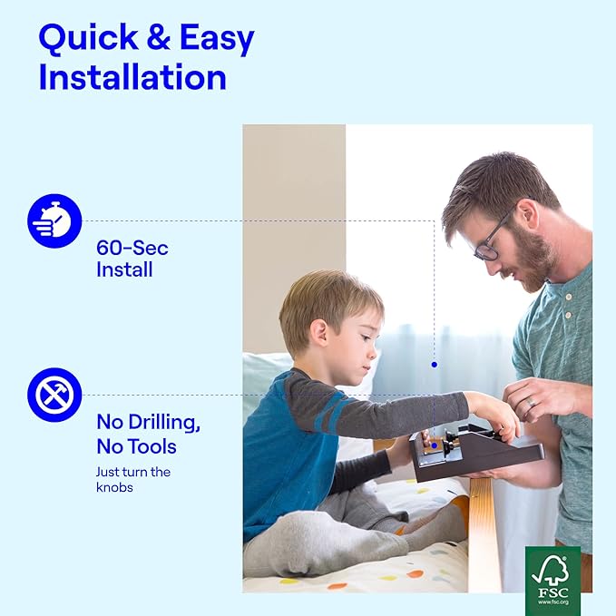 BedShelfie Bedside Shelf for Dorm Room Bunk Bed & Top Bunk, College Dorm Room Essentials, Bedside Caddy, Clip on Floating Desk Tray, Bed Side Table Storage, Loft Nightstand Decor - Cable Catch, Black