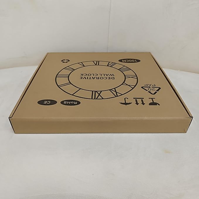 Large Wall Clock for Living Room Decor - 100cm/ 40 Inch Nearly Silent Non-Ticking Metal Wall Clocks Battery Operated, Vintage Decorative Modern Wall Clock for Bedroom, Office, Farmhouse Decor