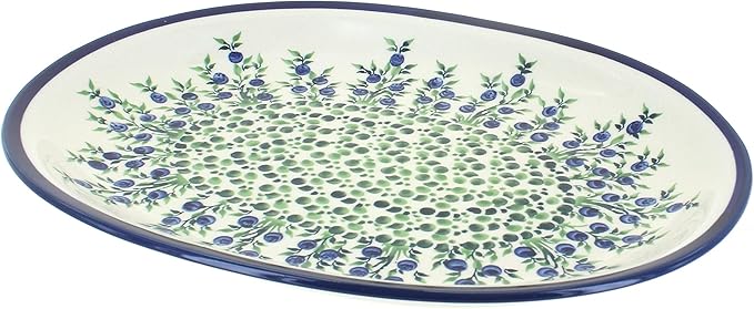 Blue Rose Polish Pottery Porcelain Vine Large Serving Platter