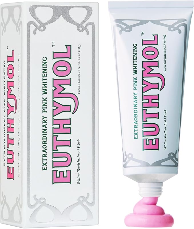 EUTHYMOL Whitening Toothpaste (3.7fl oz) - Stain Removal in 2 Weeks, Long-Lasting Freshness for Sensitive Gum & Teeth. Bad Breath, Cavity Prevention. Recyclable Aluminum Tube
