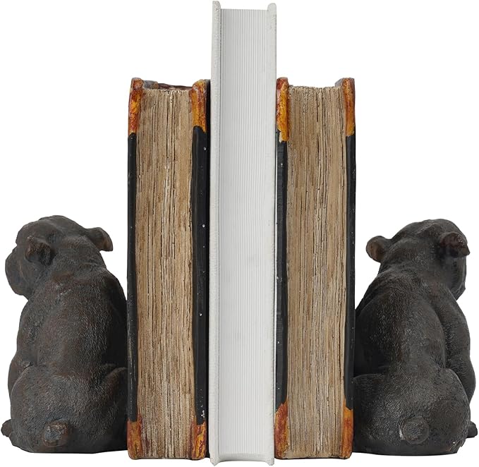 Dog Decorative Bookends Book Holder - Vintage Shelf Decor Book Ends to Hold Books Heavy Duty for Home Decor 3.5 X 4.5 X 6.25 inch Guichifun
