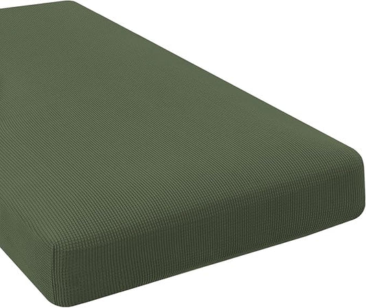 H.VERSAILTEX Super Stretch Individual Chaise Cover Sectional Couch Covers for L Shaped Sofa Both Left/Right Featuring Thick Jacquard Textured Twill Fabric (1 Piece Chaise Cover, Bronze Green)