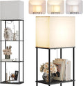 SUNMORY Large Size Floor Lamp with Shelves, 4-Tier Modern Standing Lamp with 3 Color Temperature Bulb, Tall Floor Lamp with Shelf, Corner Display Bookshelf Lamps for Living Room, Bedroom, Office