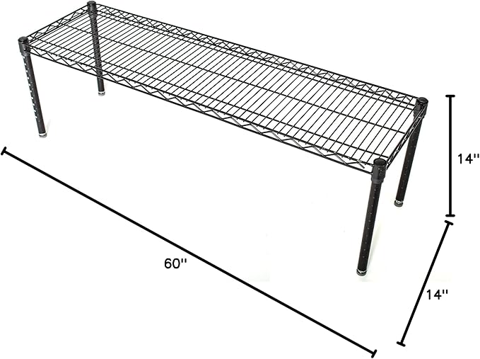 Omega Products Corporation 14" Deep x 60" Wide x 14" High Black Stationary Dunnage Rack