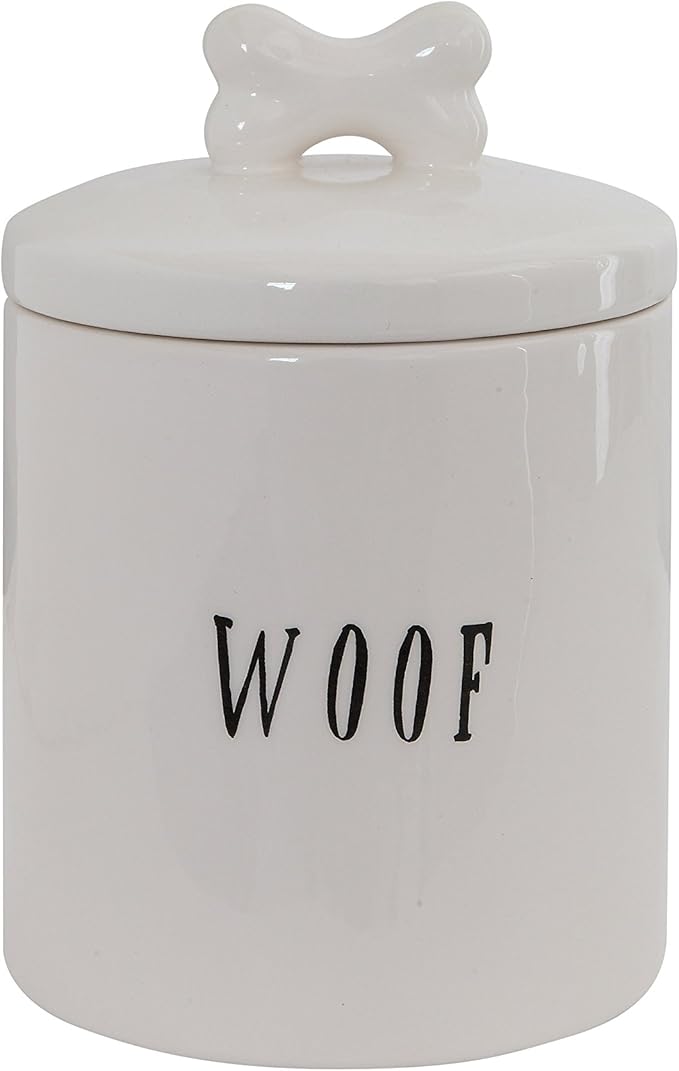 Creative Co-Op Woof Jar with Bone Handle on Lid