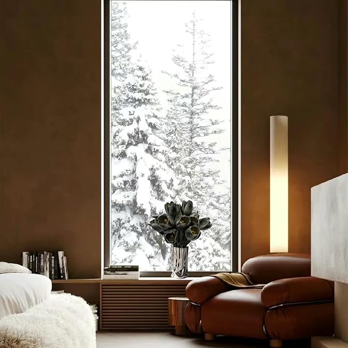 Buart Black-Coffee Flowers Artificial Luxury Big Tulip Valentine's Day Mother's Day Easter Home Kitchen Wedding Decorations(11pcs)