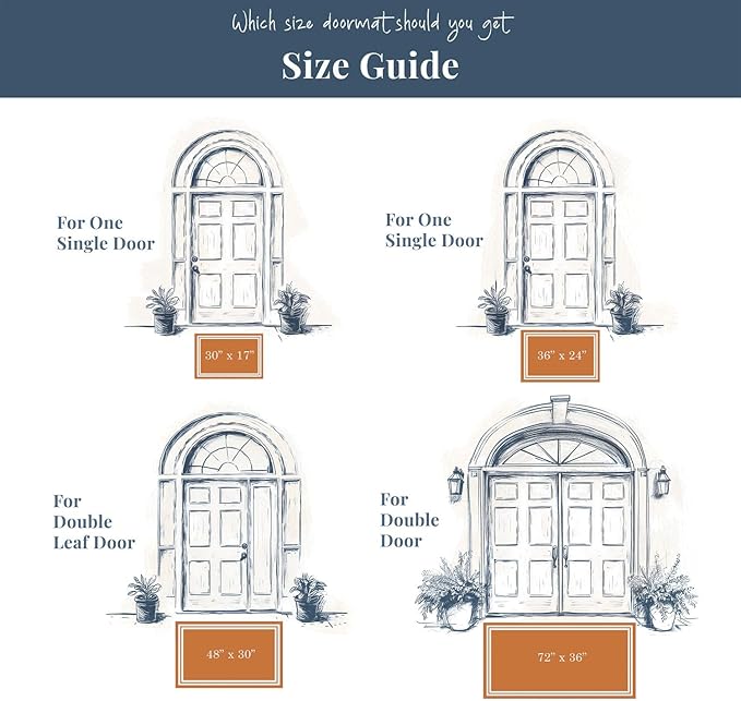 Barnyard Designs Natural Coco Coir Heavy Duty Backing Doormat - Large Cute Non-Slip Front Door Welcome Mat for Outside Entrance or Porch Entry, Brown (30x48, Plain Brown)