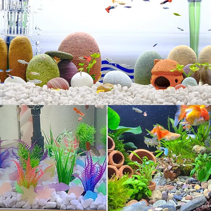 10LB Succulent and Cactus Gravel, 1/5 Inch Natural Decorative Polished Pebbles for Landscaping, Grey River Rocks for Plants, Vases, Aquariums, Terrarium and Outdoor Gardening