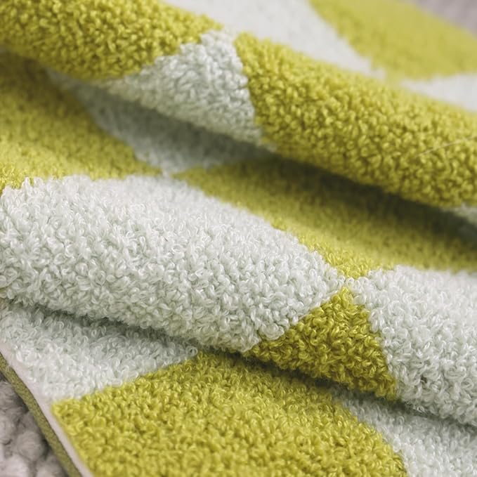 Alysheer Checkered Embroidered Decorative Throw Pillow Covers 18"x 18" Set of 2, Farmhouse Cottage Blue Green Designer Plaid Patterned Cotton Accent Cushion Case for Sofa Couch Bed Living Room