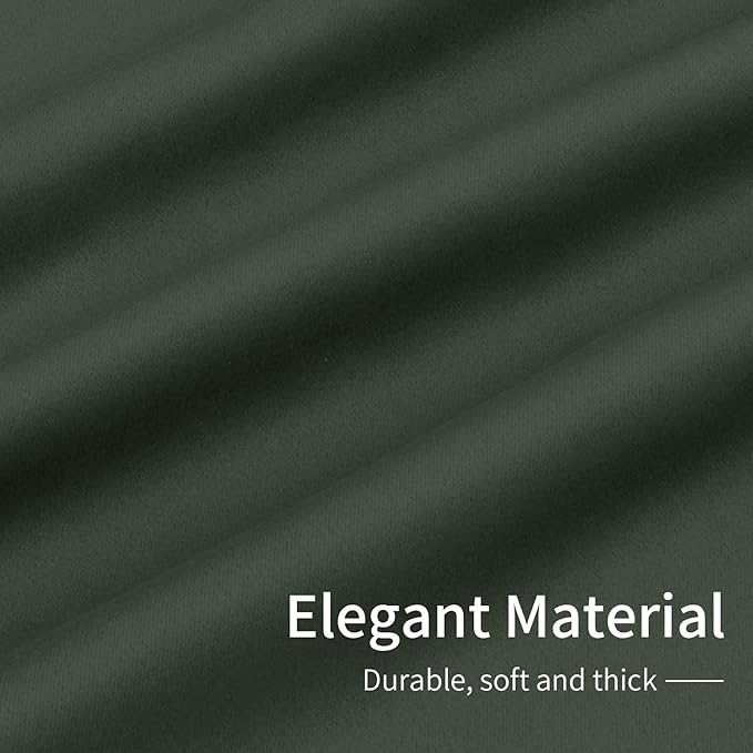 Easy-Going Blackout Curtains for Bedroom, Solid Thermal Insulated Grommet and Noise Reduction Window Drapes, Room Darkening Curtains for Living Room, 2 Panels (34x63 in, Greyish Green)