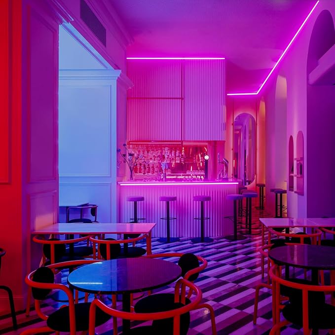 GZBtech Flexible LED Neon Rope Lights 66FT,AC 110-120V Waterproof Strip Light, 120 LEDs/M Cuttable Connectable Neon Lighting for Indoor Outdoor Home Decor/Commercial Building Use-Pink 20M