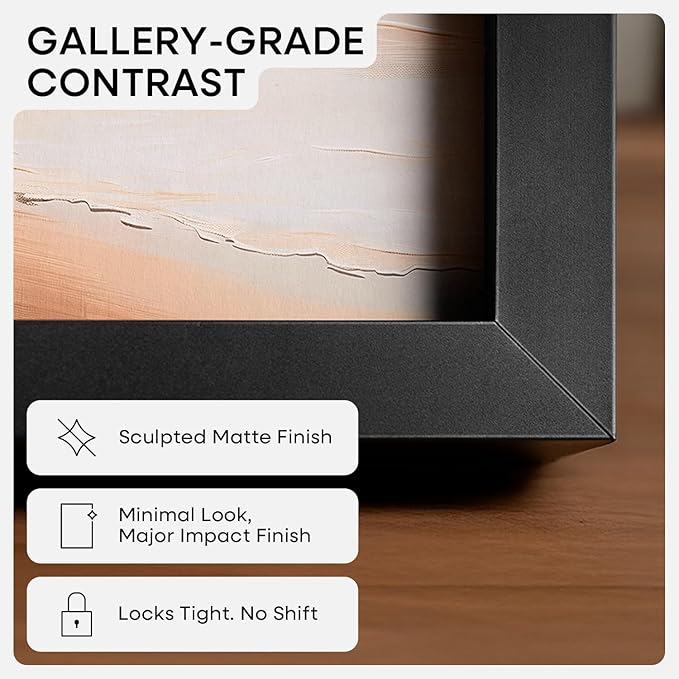 Homeforia 22x28 Poster Frame Black, High End Metal 22 x 28 Large Picture Frames with Mat 18 x 24 for Photo, 22x28 Thin Frame Matted to 18x24 inch Print, 28x22 Frame, Tempered Glass, Wall Kit, Set of 1