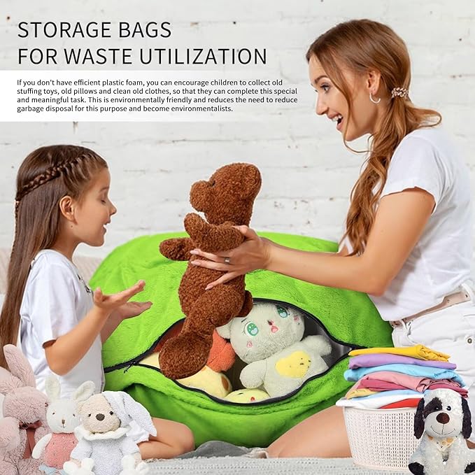 Bean Bag Chair for Adults 5FT,Soft Removable Cover for Teens/Girls Bedroom,Fluffy Giant Round Floor Beanbag Lounger Chairs (No Filler,Green)