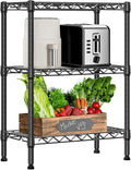 750 lbs 3 Tier Shelf Metal Storage Shelves Wire Rack Closet Organizers with PP Board for Garage Kitchen Bathroom Laundry Black 11.8" D x 21.7" W x 28.6" H