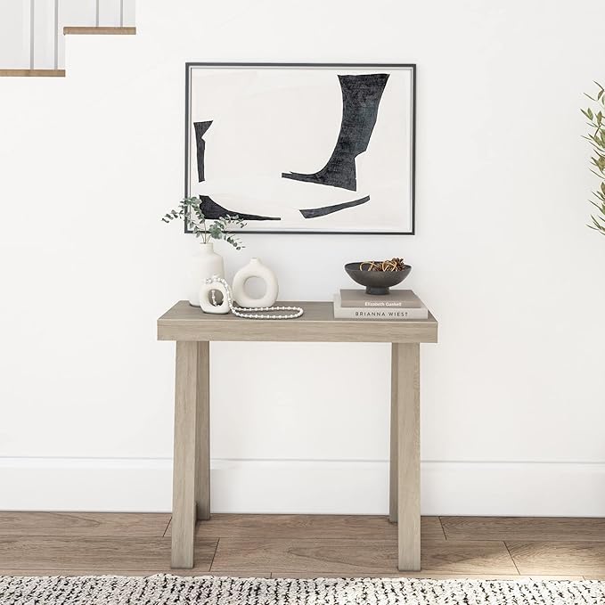 Plank+Beam Solid Wood Console Table, 36 Inch, Sofa Table, Narrow Entryway Table for Hallway, Behind The Couch, Living Room, Foyer, Easy Assembly, Seashell