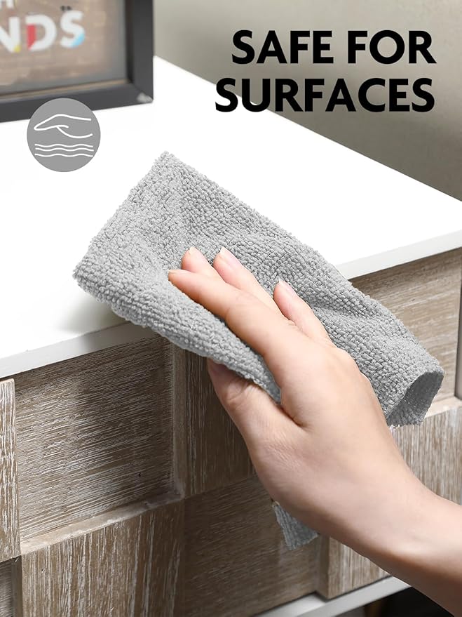 Fantasticlean Microfiber Cleaning Cloth Roll -150 Sheets, Tear Away Microfiber Towels, 12" x 12", Reusable Washable, Ultra Absorbent Dish Rags for Car, Home, Garage or Shop (2 Rolls of Grey)