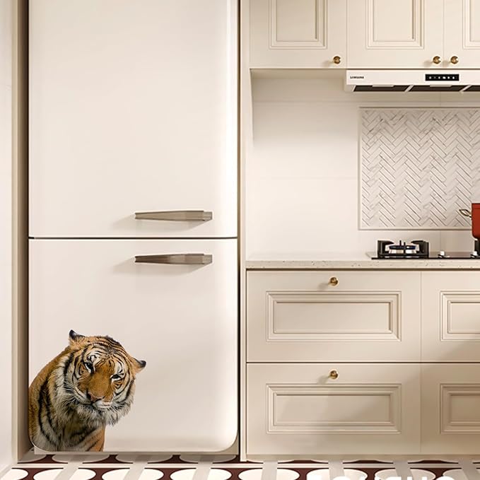 Gentle Tiger Wall Stickers & Decals - Peel & Stick, Removable Funny Tiger Window Stickers for Farmhouse Bedroom, Living Room & Shop Windows