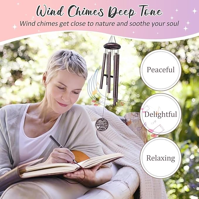 Gifts for Mom, 25''Wind Chimes, Mother Birthday Gifts for mom from Daughter Son, Mothers Day, Thanksgiving, Christmas Day Gift Ideas for Love Rreminder