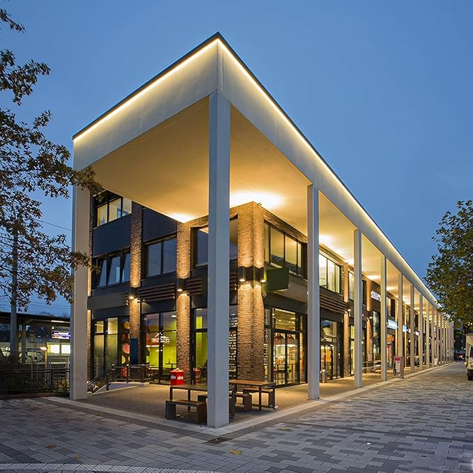 GZBtech Flexible LED Neon Rope Lights 33FT,AC 110-120V Waterproof Strip Light, 120 LEDs/M Cuttable Connectable Neon Lighting for Indoor Outdoor Home Decor/Commercial Building Use-Warm White 10M