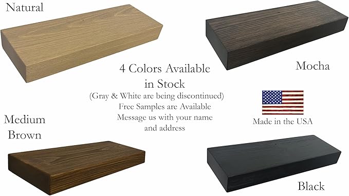 joelsantiques 30 Inch Floating Shelves for Wall - 30x6x2 in - Unfinished Wood Shelf Design, Wooden Wall Shelves for Bedroom, Bathroom, Kitchen and Living Room - Display and Store Your Décor at Home