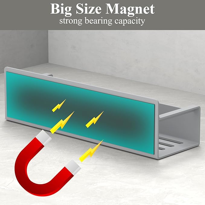 6 Pack Magnetic Spice Rack Organizer for Refrigerator and Oven, Light Gray Fridge Organizers and Storage for Kitchen