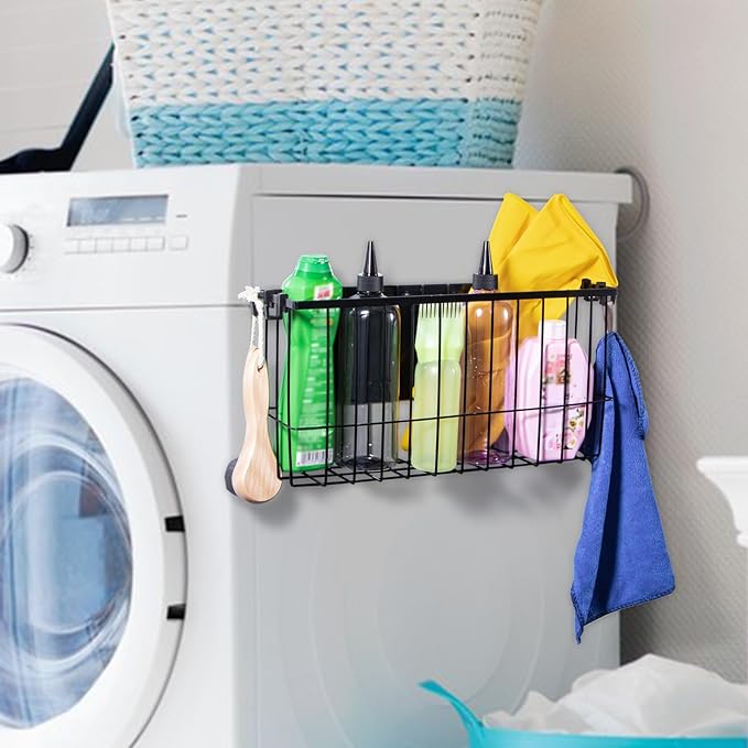 dedoot Magnetic Holder Locker 14.1"x 3.9"x 7" Strong Magnetic Black Mesh Holder Magnetic Basket Organizer Shelf Rack for Whiteboard,Fridge, Sponge, Recipe, Beverage,Refrigerator,Office File Foil