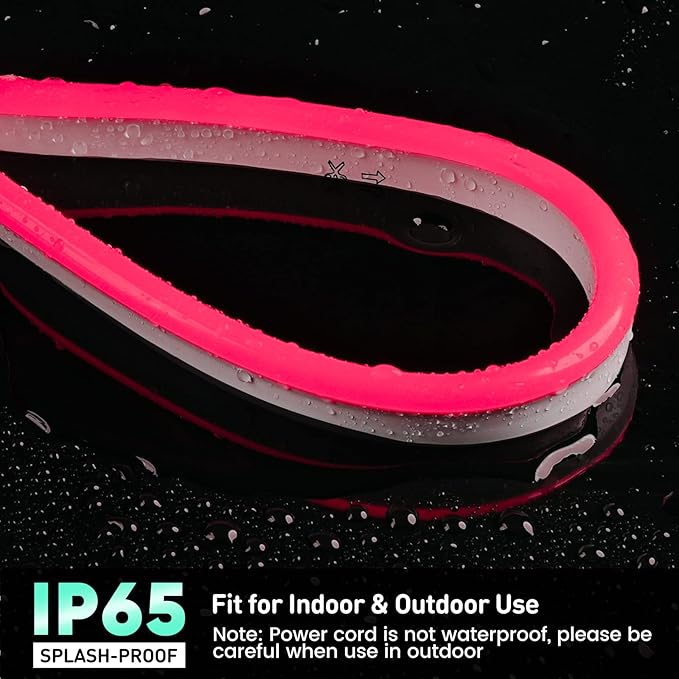 GZBtech Flexible LED Neon Rope Lights 50FT,AC 110-120V Waterproof Strip Light, 120 LEDs/M Cuttable Connectable Neon Lighting for Indoor Outdoor Home Decor/Commercial Building Use-Red 15M