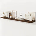Fun Memories 72 Inch Floating Shelf, 12 Inch Deep Wall Shelf for Fireplace Mantel, Deep Storage Shelves for Home & Office, Wall Shelves with Invisible Bracket, Rustic Brown, Set of 1