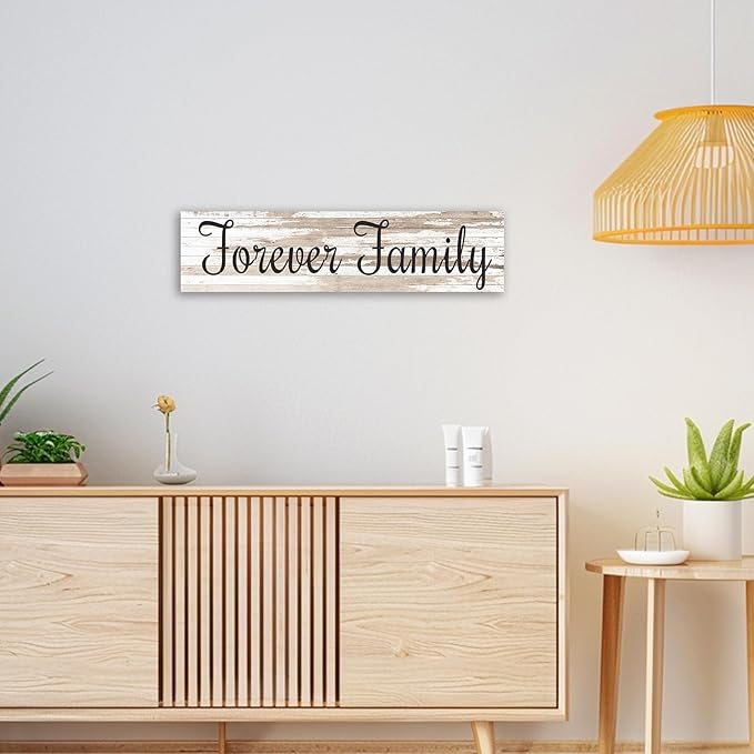 CHAOSETKEN Custom Text Sign Wall Art Personalized Family Quote Wall Decor Family Sign Canvas Prints Customized Wood Text Quote Pictures Rustic Farmhouse Decor Framed (32L x 8W)