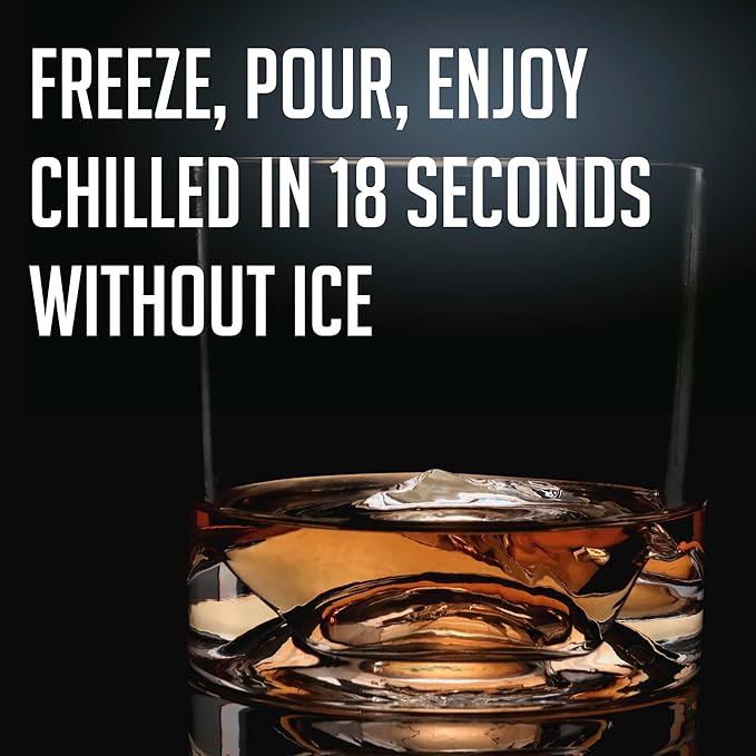 The Peaks Heavy Crystal Whiskey Glasses Gift Set of 4, Thick Freezable Bourbon Glass 1lb Each, Premium Whiskey Gifts for Men, Frozen Crystal Chills Cocktails, 10 oz