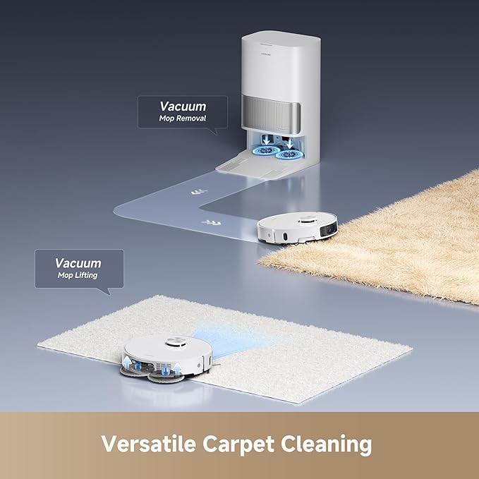 DREAME L40s Ultra Robot Vacuum and Mop, 19,000Pa Suction, Auto-Empty, Mop Self-Cleaning, 100% Detangling DuoBrush, Extending Mops and Side Brush, 1.57in Obstacle Clearing, App & Voice Control (White)