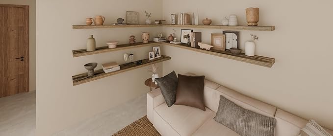 48 Inch Floating Shelves, 8 Inch Deep Floating Shelves for Wall, 5 Tier Hanging Wall Shelf with Invisible Brackets, Wall Mounted Display Shelves for Bathroom, Bedroom, Living Room,5 Tier