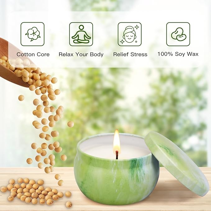 Scented Candles Gifts for Women, 8 Pack Candles for Home Scented, 8% Essential Oil Soy Candle, Stress Relief Gifts for Women, Aromatherapy Candle Set for Birthday, Thanksgiving