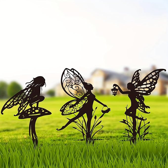Decorative Garden Stakes, Fairy Garden Statues for Home and Garden (3)