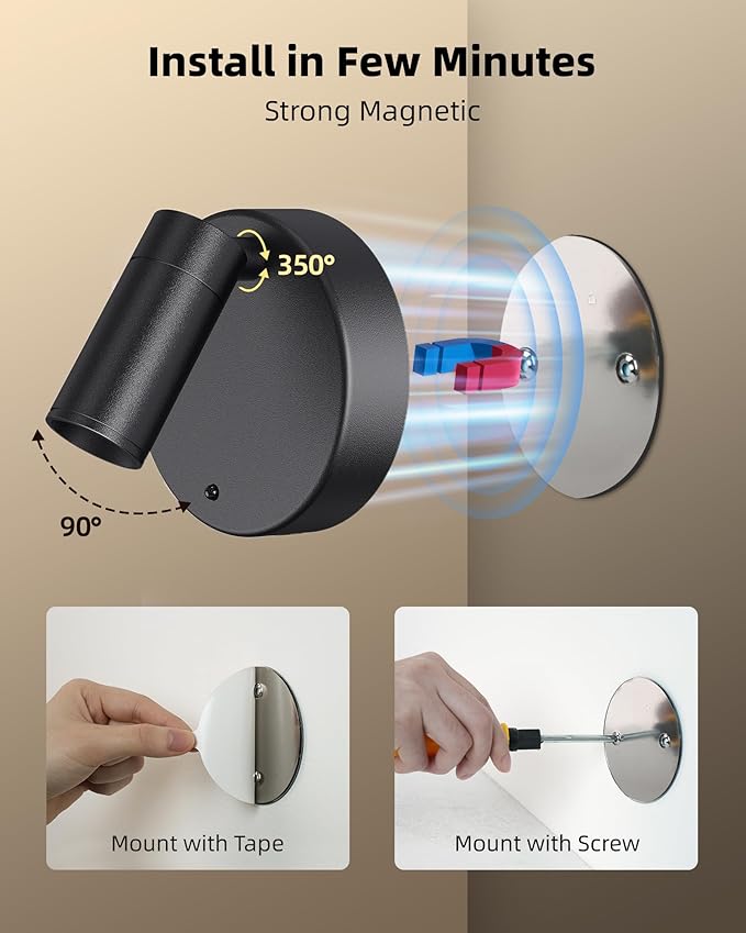 EZVALO Wireless LED Spotlights Indoor, 5500mAh Rechargeable Battery Powered Plants Spotlights Indoor, Dimmable & Timer, 3 CCT Small Up Lights with Remote, Accent Uplighting for Artwork,Tree(Black)