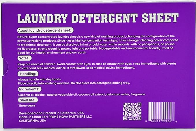 Clean Laundry Detergent™ – Hypoallergenic, Eco-Friendly, Plant-Based, Biodegradable, 100% Natural – Gentle on Skin & Fabrics, Lavender Scent, 60 Premium Laundry Detergent Sheet (Lavender)