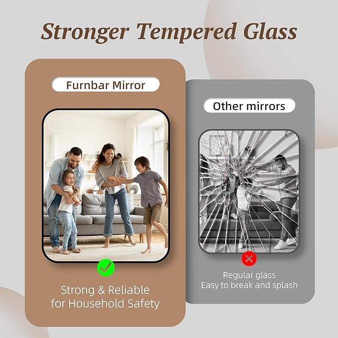 Bathroom Mirror 60" x 36", Large Rectangle Wall Mirror, Black Metal Frame Wall Mounted Mirrors for Bathroom, Vanity, Bedroom, Entryway Decor(Horizontal/Vertical)