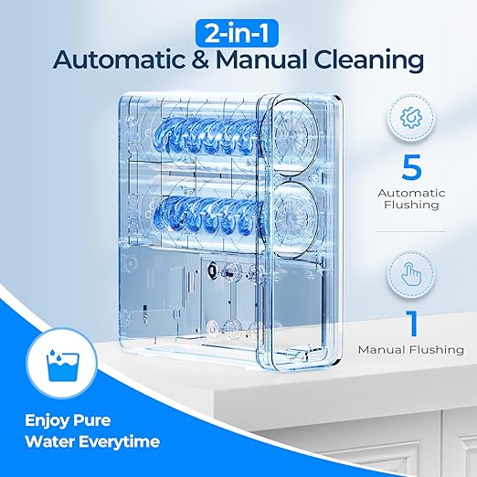 Ecoviva Under Sink Reverse Osmosis System, 8-Stage Water Filtration System, 600 GPD Water Purifier, Fast Dispense, 2.5:1 Pure to Drain, Easy Installation, Reduce PFAS, NSF/ANSI 58 Certified