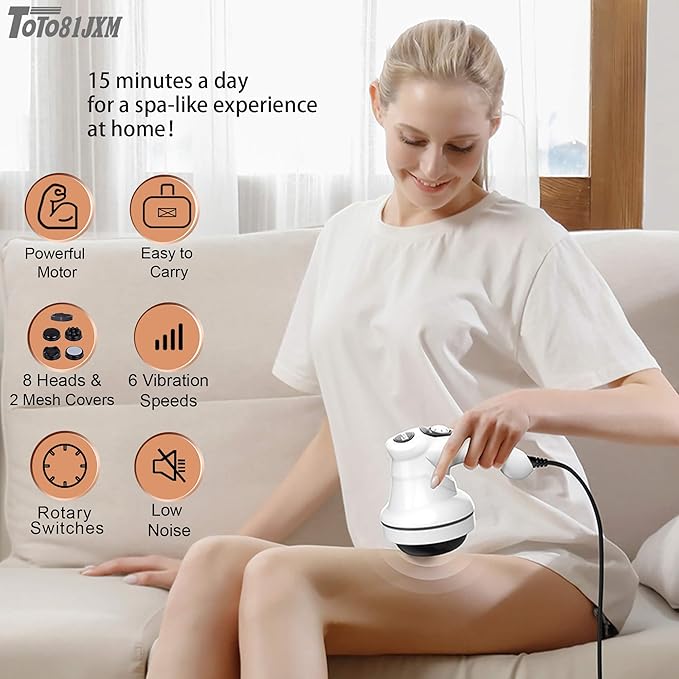 Cellulite Massager – Body Sculpting Machine with Lymphatic Drainage & Skin Tightening for Belly Butt Stomach Legs Arms Fat, Lipo Roller Massager After Surgery, Widearea & Adjustable Speed.