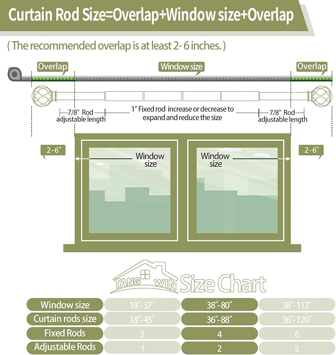 Bronze Farmhouse Curtain Rods for Windows:36-88 Inch Heavy Duty Adjustable Curtain Rod for Bedroom Living Room,Boho Decorative Rustic Drapery Rods with Vintage Coastal Finial,Antique Bronze