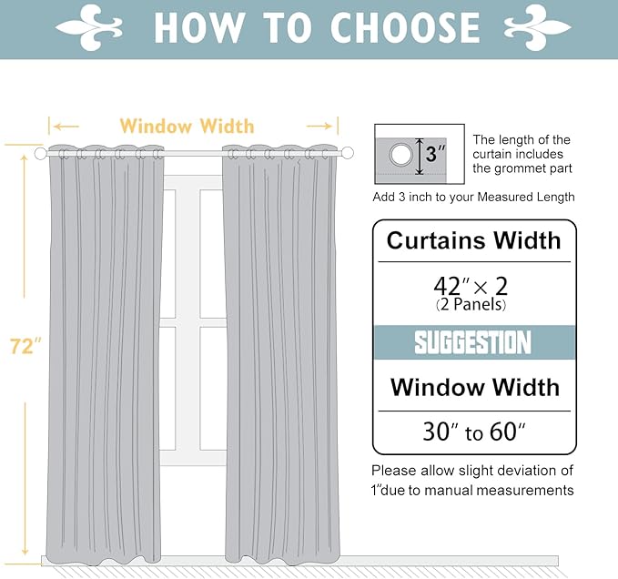 ChrisDowa Blackout Curtains 72 inches Long for Bedroom - 2 Panels Set Grommet Thermal Insulated Room Darkening Curtains for Living Room (Navy Blue, 42 x 72 Inch)