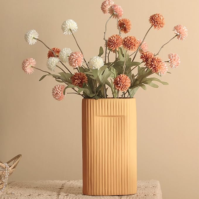 Faux White & Pink Kiku Flower, 10 Stems with 5 Heads Each & 4 Branches Eucalyptus Stems, Artificial Small Mini Chrysanthemum Flowers for Aesthetic Room Decor, Floral Arrangements Centerpiece