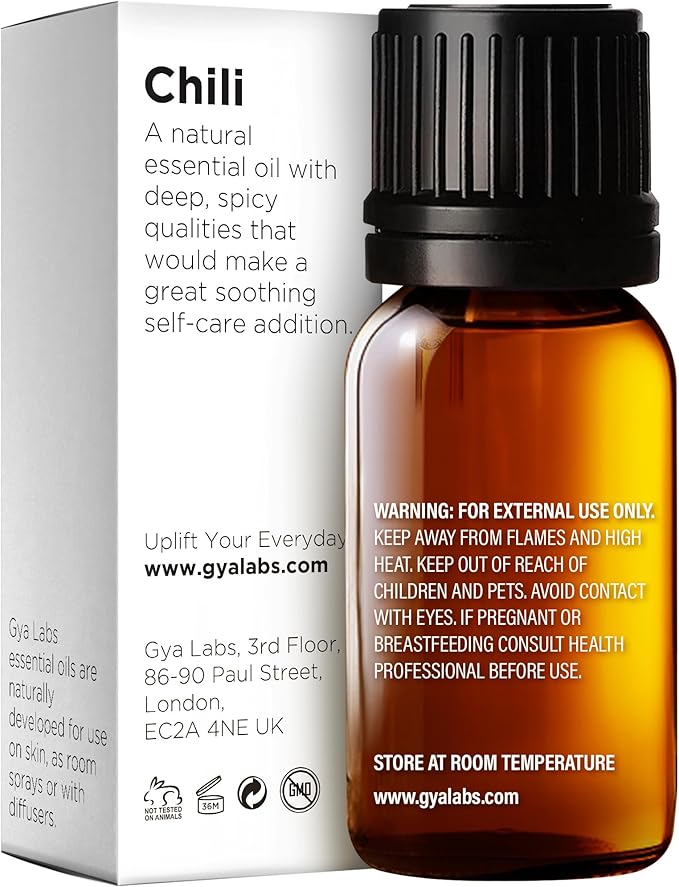 Gya Labs Chili Essential Oil for Hair Healthy - 0.34 Fl Oz - 100% Pure Natural Chili Oil for Skin, Diffusers, Candle Making Scent
