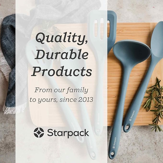 Starpack 'Stir & Serve' Silicone Cooking Utensils Set (5 Pcs) - Kitchen Utensil Set Heat Resistant to 600°F - Kitchen Utensils for Nonstick Cookware - Silicone Utensil Set for Mixing & Cooking