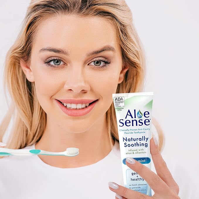 Fluoride Toothpaste, Naturally Soothing Toothpaste Sensitive Teeth and Gum Care with Aloe Vera, Allantoin & Fresh Mint Flavor, Gentle & Natural Toothpaste, ADA Approved (5-oz, 1 Count)