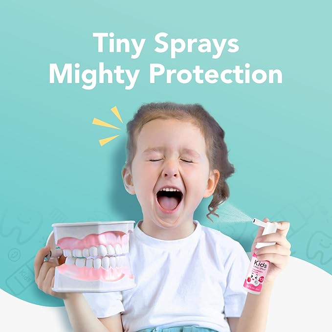 LAB52 Kids Oral Spray, Toddler Toothpaste Helper for Daily Oral Care and Fresh Breath, Children Approved with Fluoride Free for Newborn to Preschoolers, Xylitol (Strawberry & Grape)