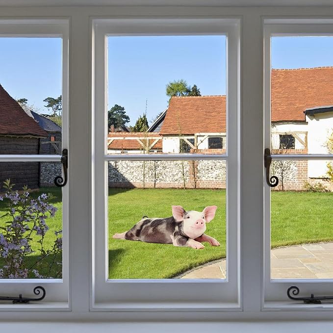 Funny Piggy Wall Window Stickers True Pig Wall Decals Peel and Stick Cute Pig Wall Stickers Removable Funny Animals Decals Gifts for Farmhouse Nursery Kitchen Kids Bedroom Playroom Décor