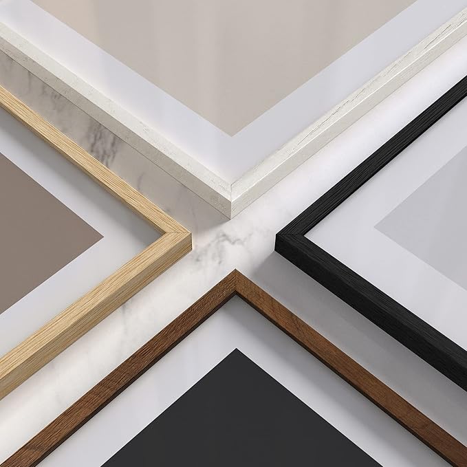 HAUS AND HUES Beige Oak Wood 11x14 Picture Frame - Modern Wood Wall Art Display - Lightweight 11x14 Frame for Art Prints, Photos, Posters - Ready-to-Hang Vertically & Horizontally